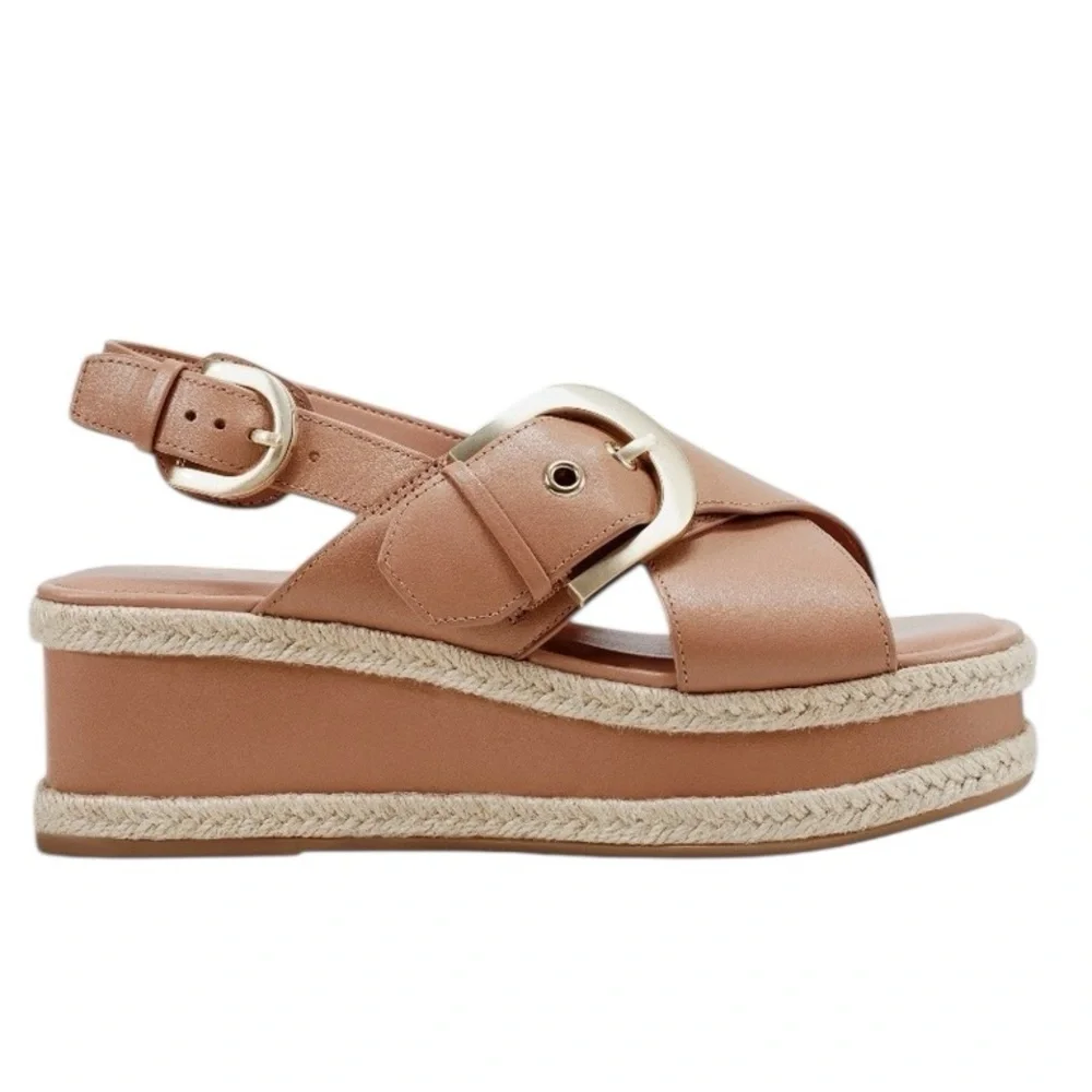 NWT‎ MARC FISHER RENDA SLINGBACK ESPADRILLE PLATFORM SANDALS SIZE 8